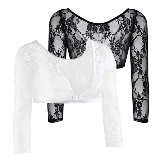 Sexy Women Tops clothes Long Sleeve Floral Lace Vintage Dress Women's Shrug Bolero Cardigan Slim Lace Jacket Tops See-trough